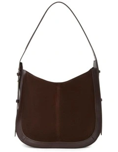 Fran Shoulder Bag in Chocolate Suede