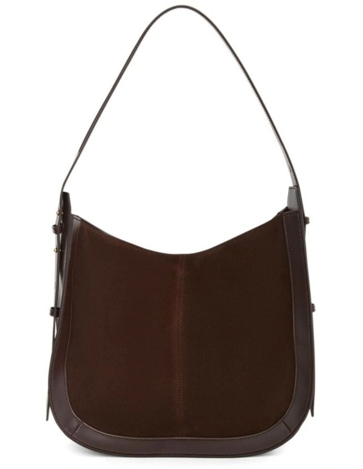 Fran Shoulder Bag in Chocolate Suede image 1