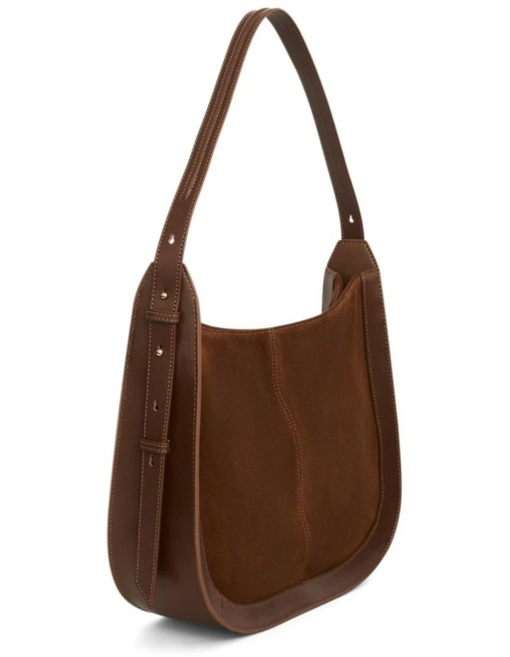 Fran Shoulder Bag in Tan Suede image 2
