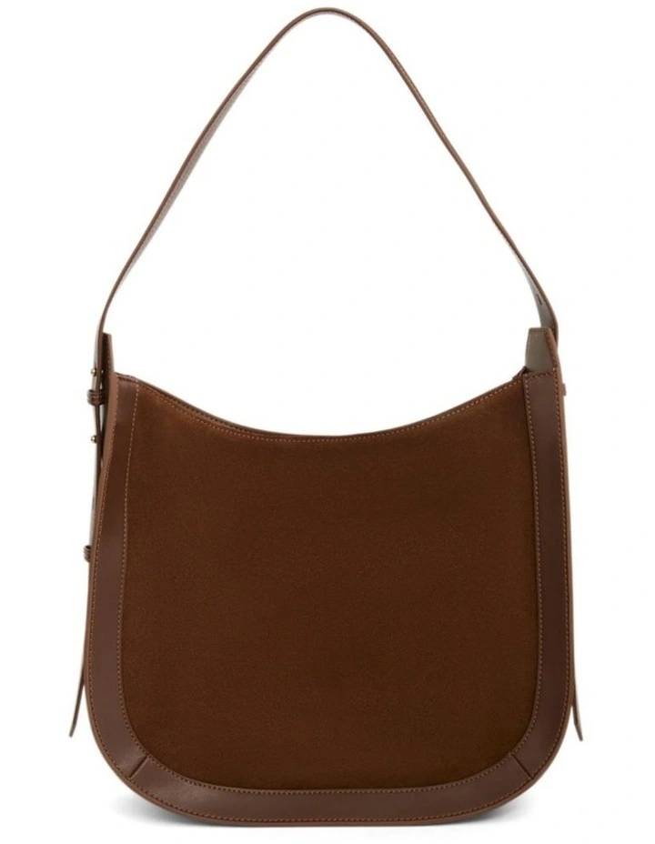 Fran Shoulder Bag in Tan Suede image 4