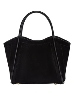 Frida Tote Bag in Black Seude