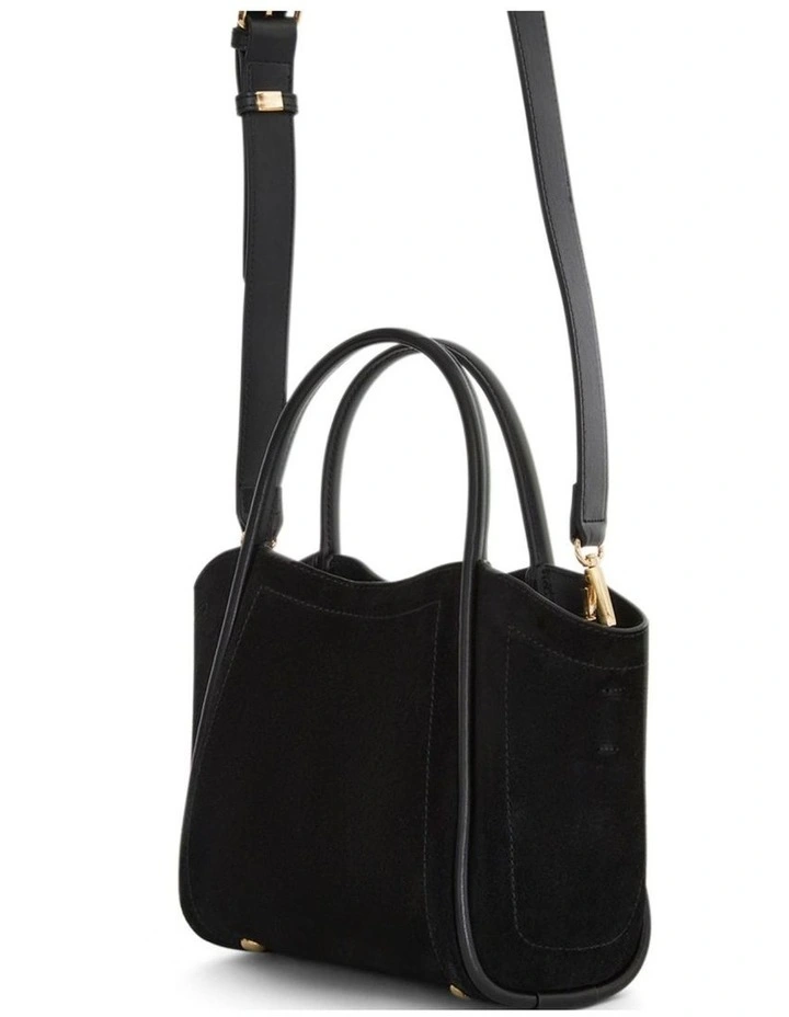 Frida Tote Bag in Black Seude image 2