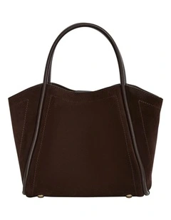 Frida Tote Bag in Chocolate Suede
