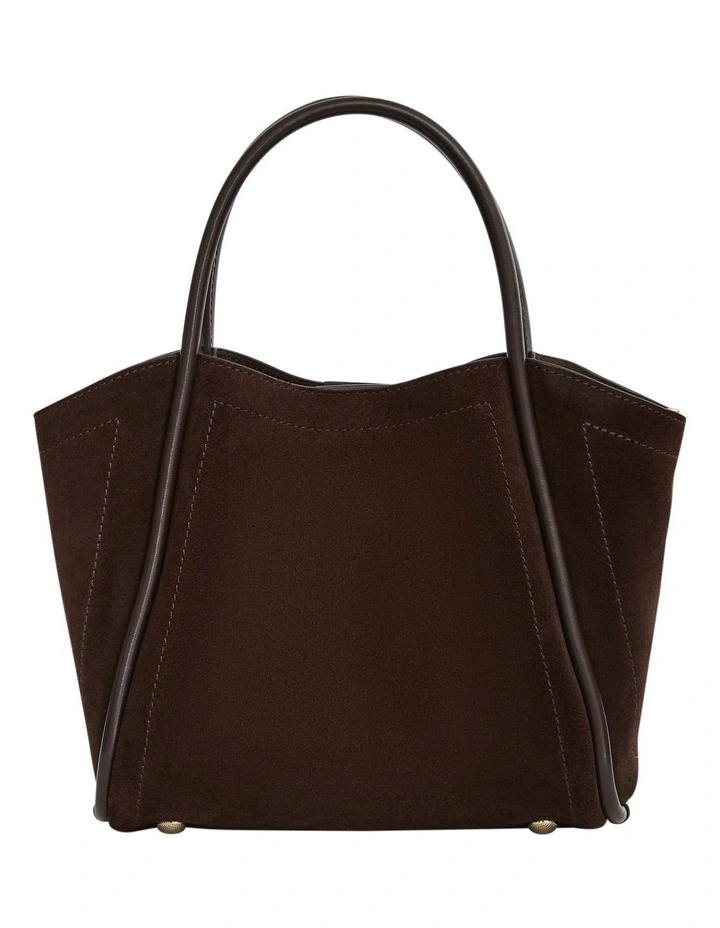 Frida Tote Bag in Chocolate Suede image 1
