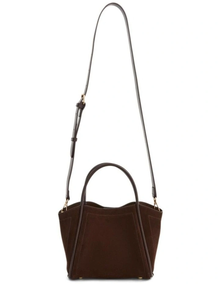 Frida Tote Bag in Chocolate Suede image 1