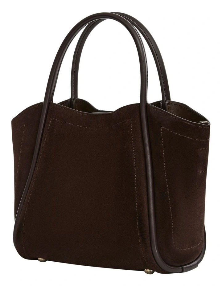 Frida Tote Bag in Chocolate Suede image 2