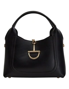 Fleur Shoulder Bag in Black Leather