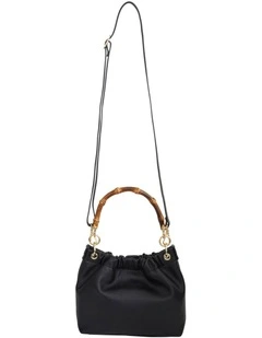Leona Shoulder Bag in Black Pebble