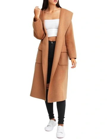 Runaway Wool Dark Camel Robe Coat