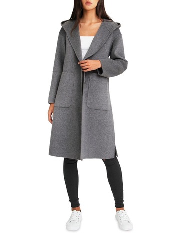 Wool Blend Black/White Oversized Coat 