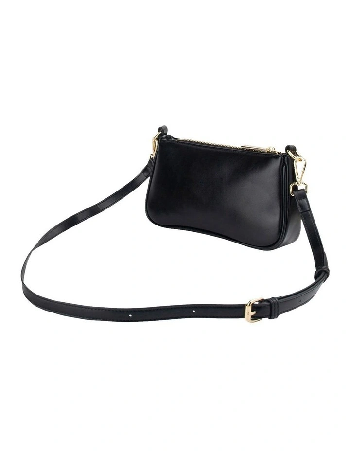 Carly Ruched Strap Shoulder Bag in Black/Lg image 2