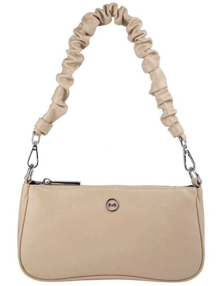 Carly Ruched Strap Shoulder Bag in Taupe image 1
