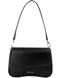 Zoe Wavy Crossbody Bag in Black