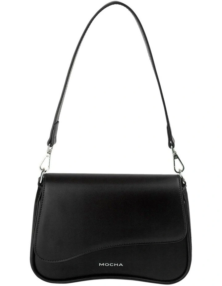 Zoe Wavy Crossbody Bag in Black image 1