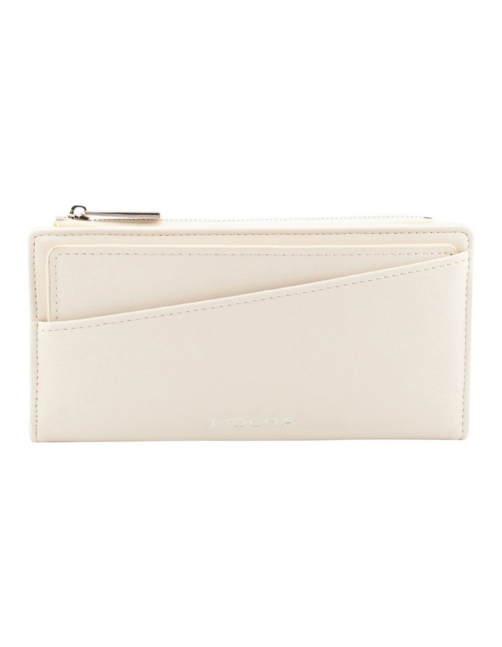 Amy Asymmetrical Long Wallet in Cream