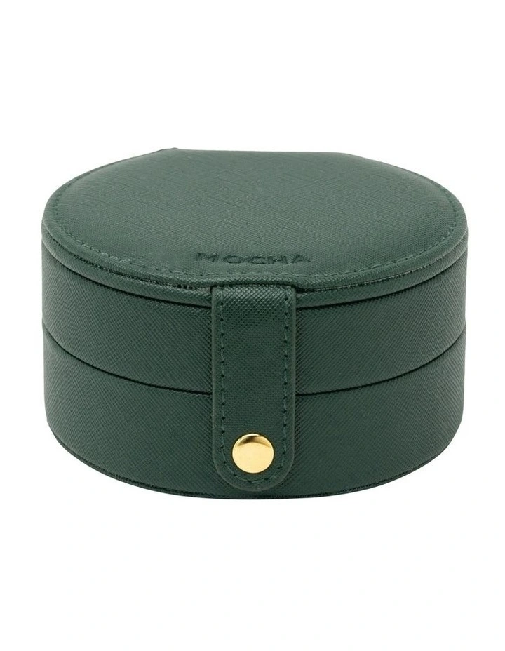 Mocha Round Double Layer Jewellery Case in Green MYER