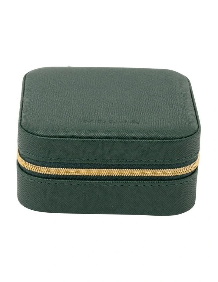 Mocha Square Zipper Jewellery Case In Green MYER