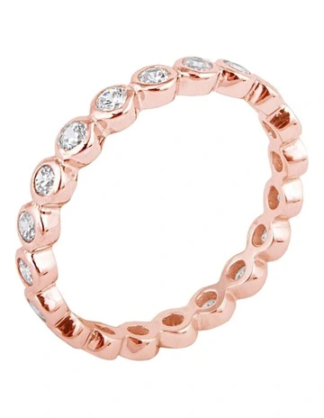 Bianc Latienne Cubic Zirconia Bezel Eternity Ring in Rose Gold