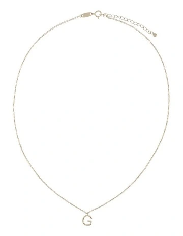 Elly Lou Timeless Initial Necklace G in Silver