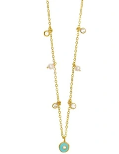Gregio Yg Plated Necklace With Pearl in Gold