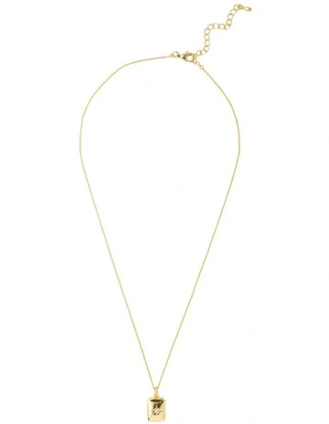 Aria Tile Necklace in Light Gold