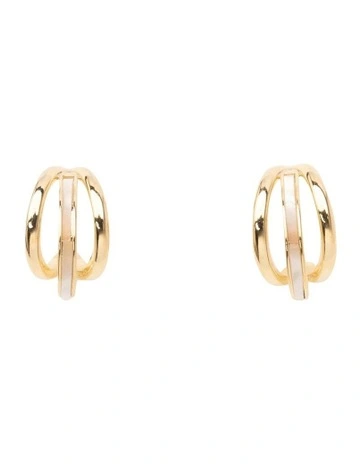 Athena Huggie Earrrings in Light Gold