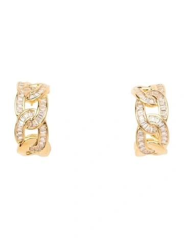 Sasha Chain Link Earrings in Light Gold