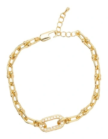 Kimberley CZ Chain Bracelet in Light Gold