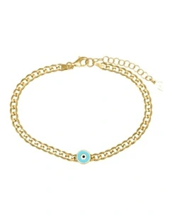 Gregio Wanna Glow Like A Star Yg Bracelet With Blue Enamel Eye in Gold