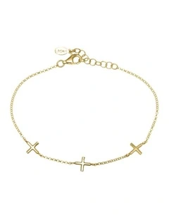 Gregio Simply Me Tiny Shiny Yg Bracelet  With Three Crosses in Gold