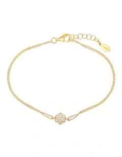Gregio Simply Me Tiny Shiny Yg Bracelet With Flower in Gold