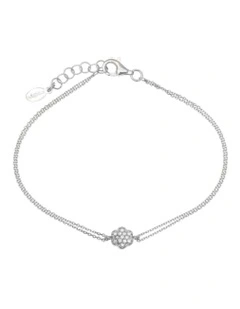 Gregio Simply Me/ Tiny Shiny Bracelet w/ Cz Flower