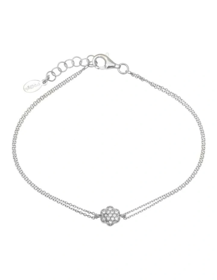 Gregio Simply Me/ Tiny Shiny Bracelet w/ Cz Flower image 1