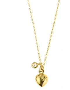 Gregio Simply Me Tiny Shiny Yg Necklace With Puffy Heart in Gold