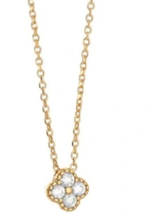 Gregio Simply Me Tiny Shiny Yg Necklace With Flower in Gold