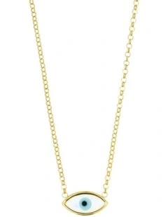 Gregio Wish Lucky Moments Yg Necklace With Evil Eye And Cross in Gold
