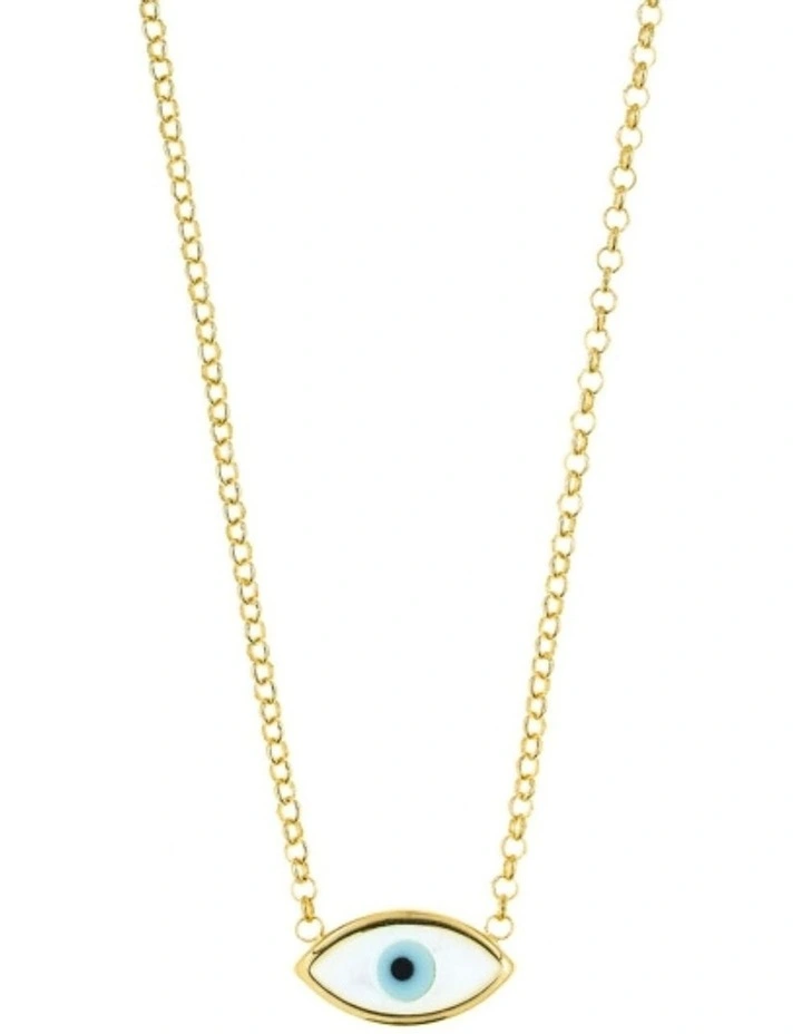 Gregio Wish Lucky Moments Yg Necklace With Evil Eye And Cross in Gold image 1