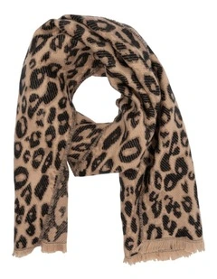 Cosy Leopard Scarf in Brown