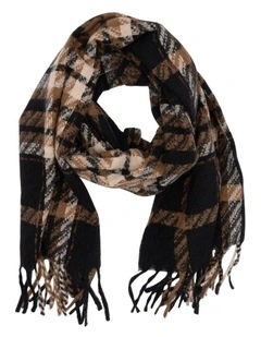 Winter Plaid Scarf in Black