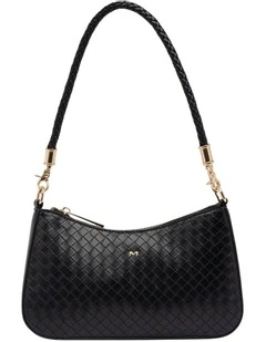Lucy Woven Crossbody Bag in Black