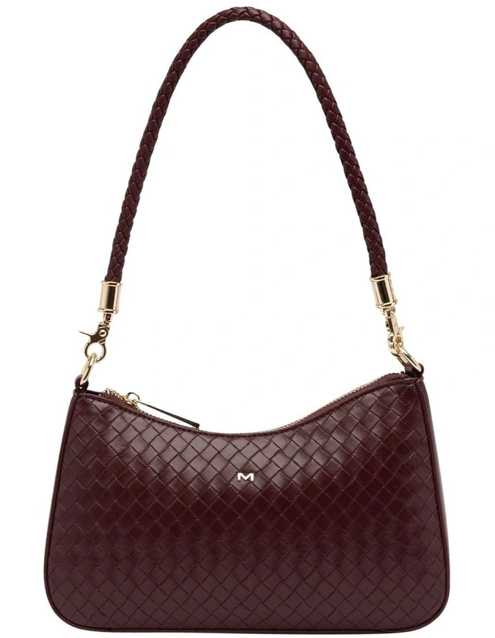 Lucy Woven Crossbody Bag in Burgundy image 1