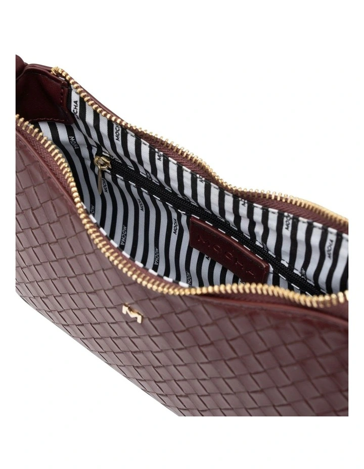 Lucy Woven Crossbody Bag in Burgundy image 3