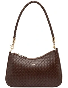 Lucy Woven Crossbody Bag in Brown