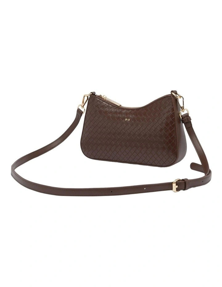 Lucy Woven Crossbody Bag in Brown image 2