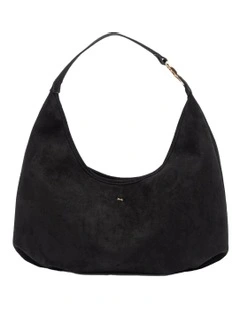June Suede Hobo Bag in Black