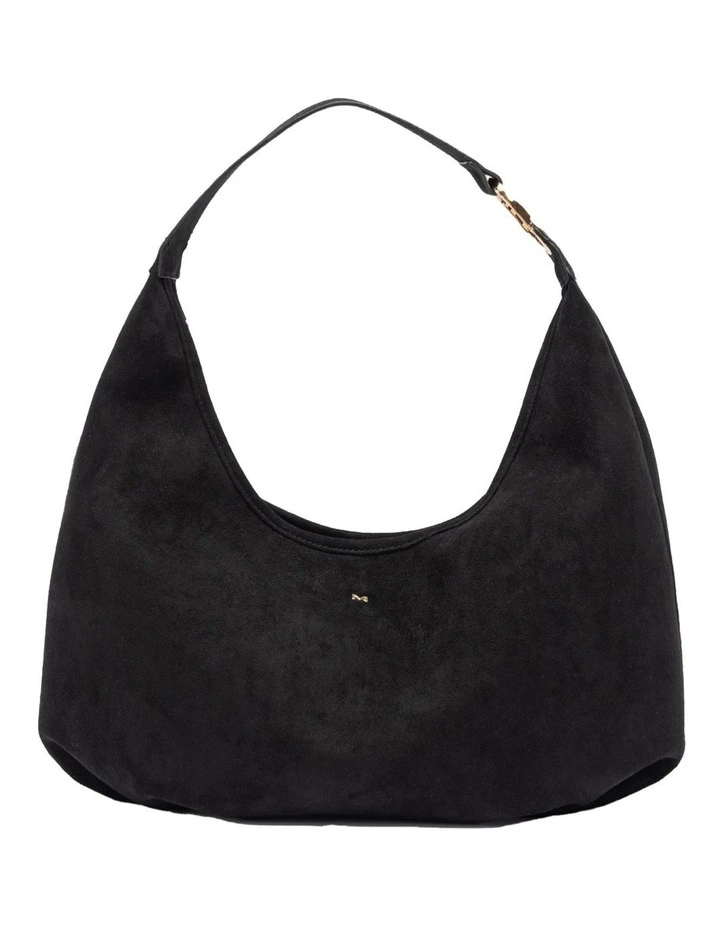 June Suede Hobo Bag in Black image 1