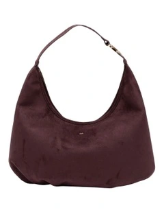 June Suede Hobo Bag in Burgundy
