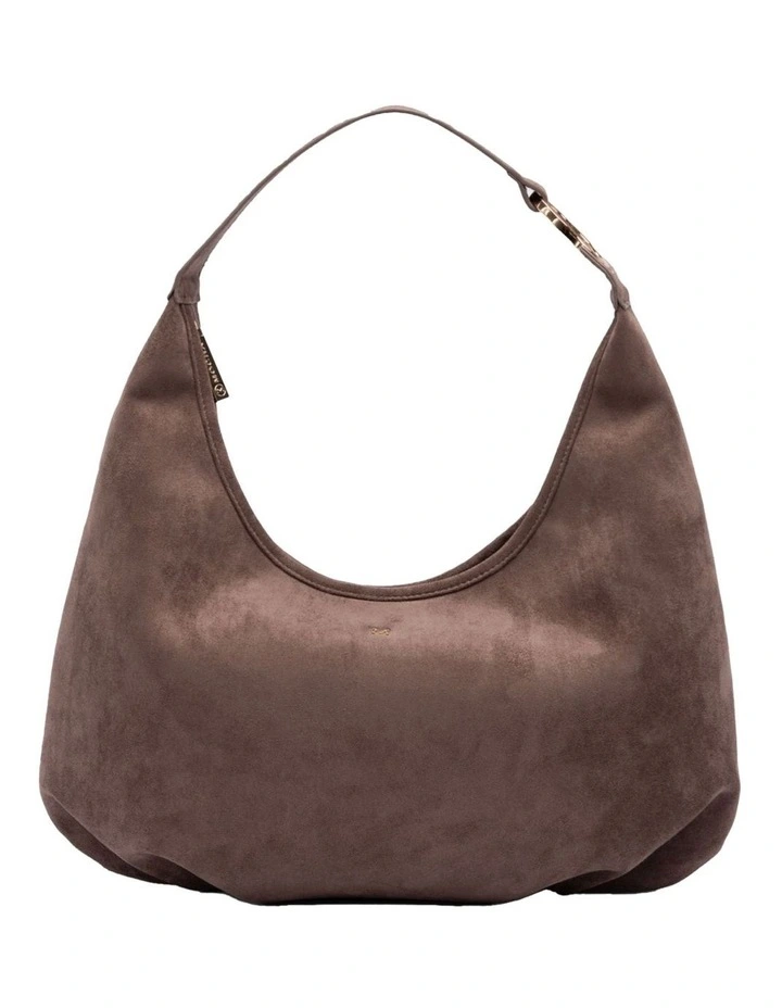 June Suede Hobo Bag in Taupe image 1