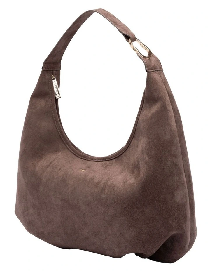 June Suede Hobo Bag in Taupe image 2