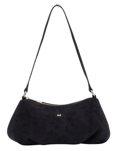 June Suede Shoulder Bag in Black